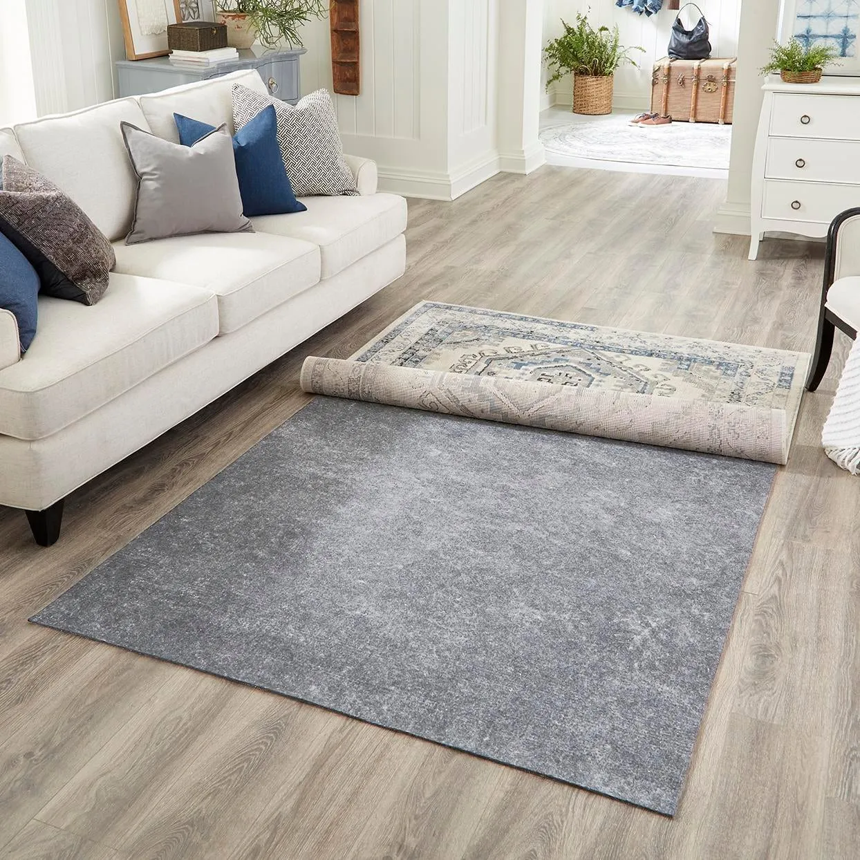 8' 10 x 11' 10 Everyday Performance Rectangle Area Rug Pad Floor Protection Pad for Under Rugs & Carpet Non-Slip Backing Soft Cushioned Mat