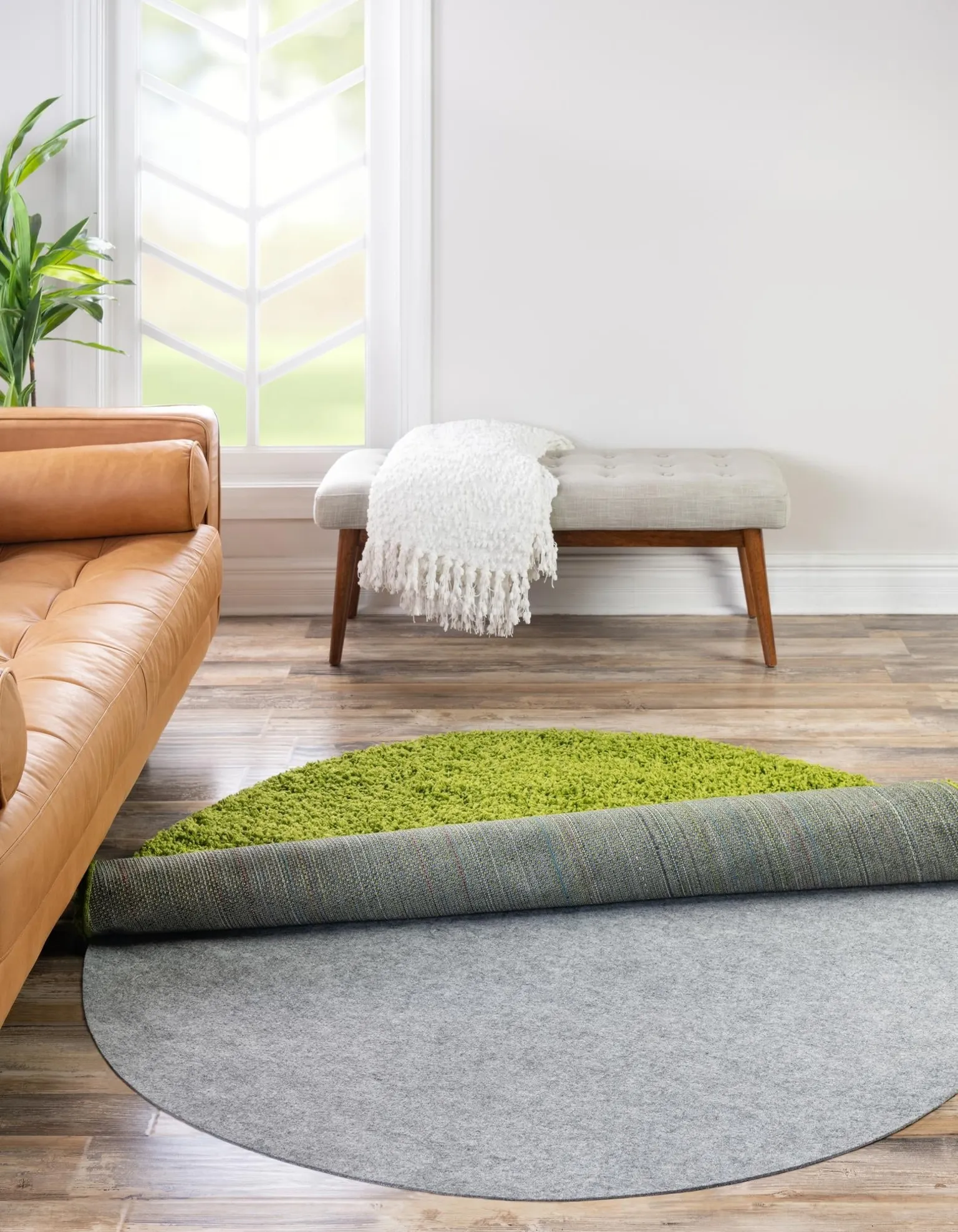 7' 10 x 7' 10 Everyday Performance Round Area Rug Pad Floor Protection Pad for Under Rugs & Carpet Non-Slip Backing Soft Cushioned Mat - CIRCLE SHAPE
