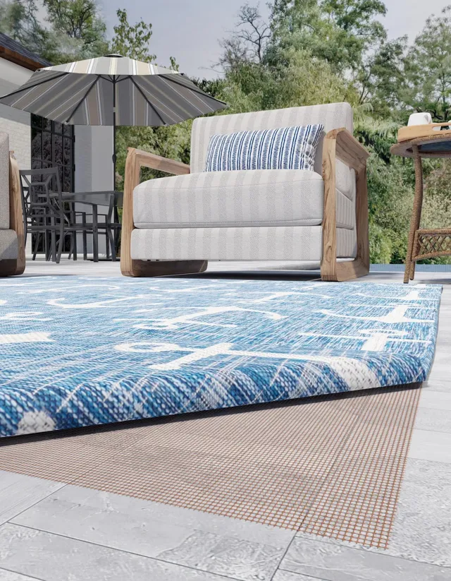 Brown 9' 10 x 13' Outdoor Rectangle Area Rug Pad Floor Protection Pad for Under Rugs & Carpet Weather Resistant for Patio, Deck, Terrace, Balcony, Porch