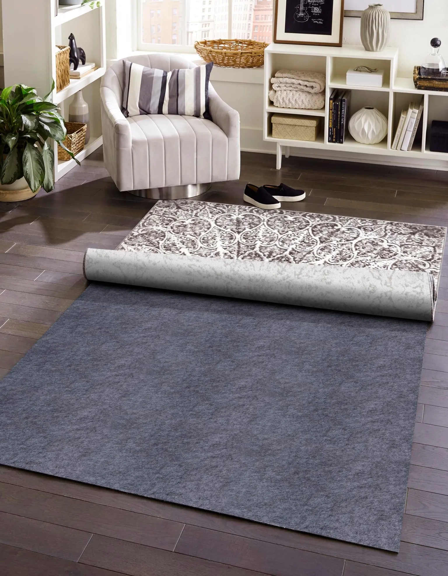 4' 1 x 6' 1 Luxe Rectangle Area Rug Pad Floor Protection Pad for Under Rugs & Carpet Sound Dampening Underlayment Cushion